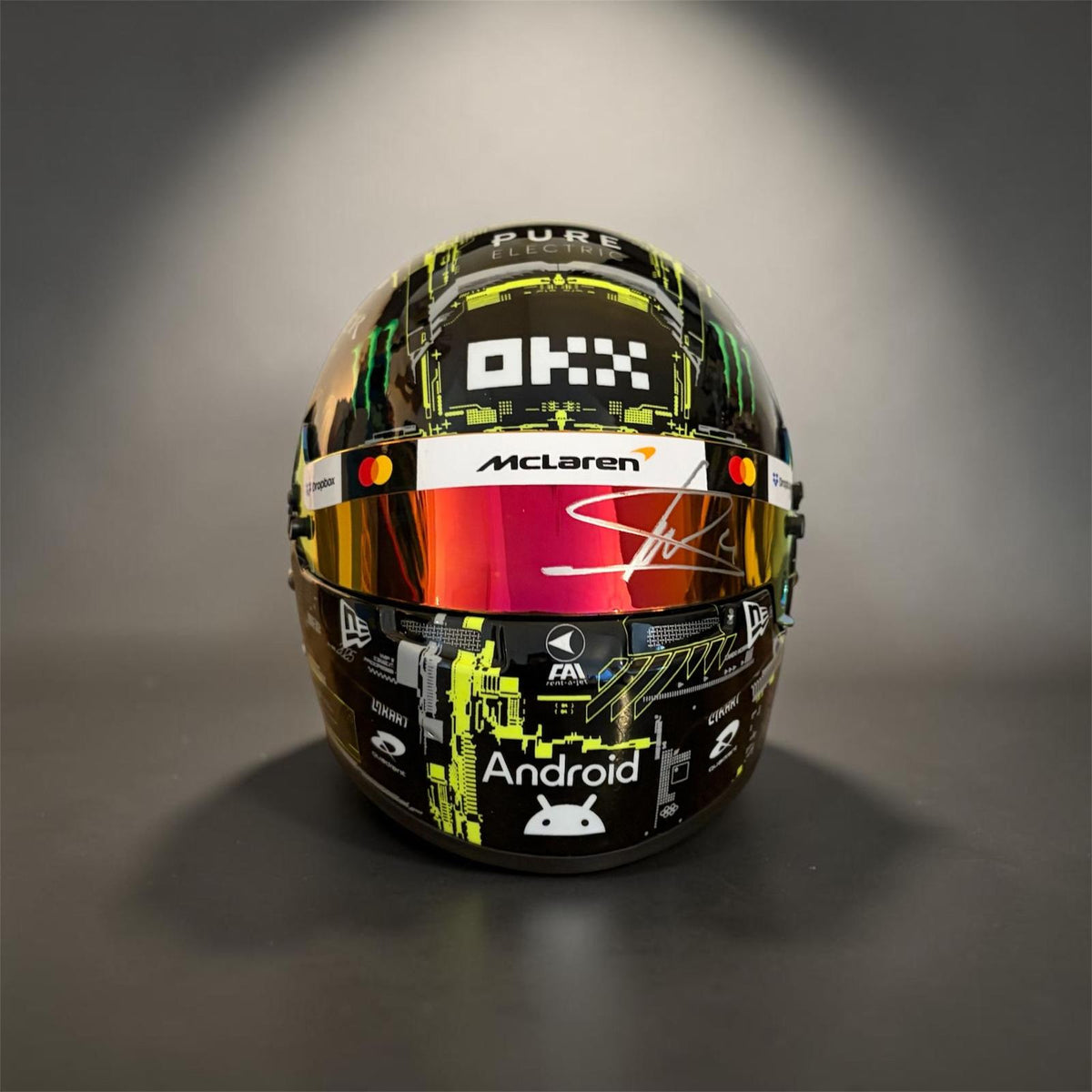 Lando Norris 2025 Test Livery 1:2 Scale Bell Mini Hand Signed Helmet