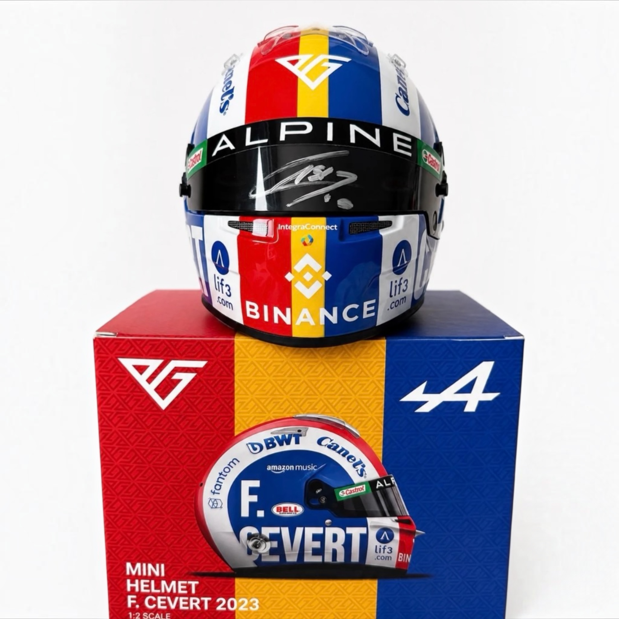 Pierre Gasly 2023 1:2 Scale Bell Austin Limited Edition Signed Tribute helmet to Francois Cevert.