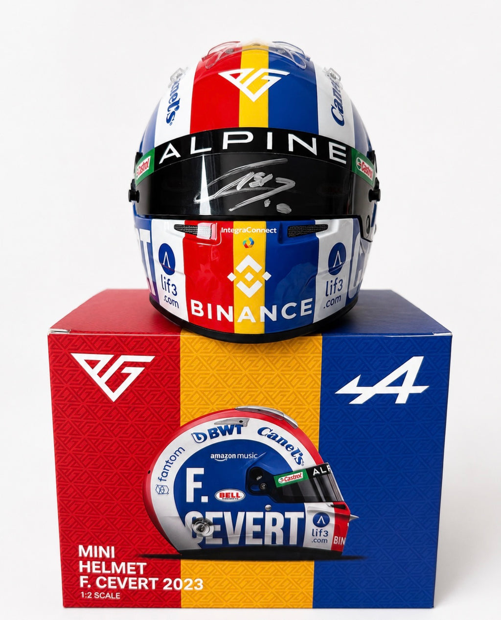 Pierre Gasly 2023 1:2 Scale Bell Austin Limited Edition Signed Tribute helmet to Francois Cevert.