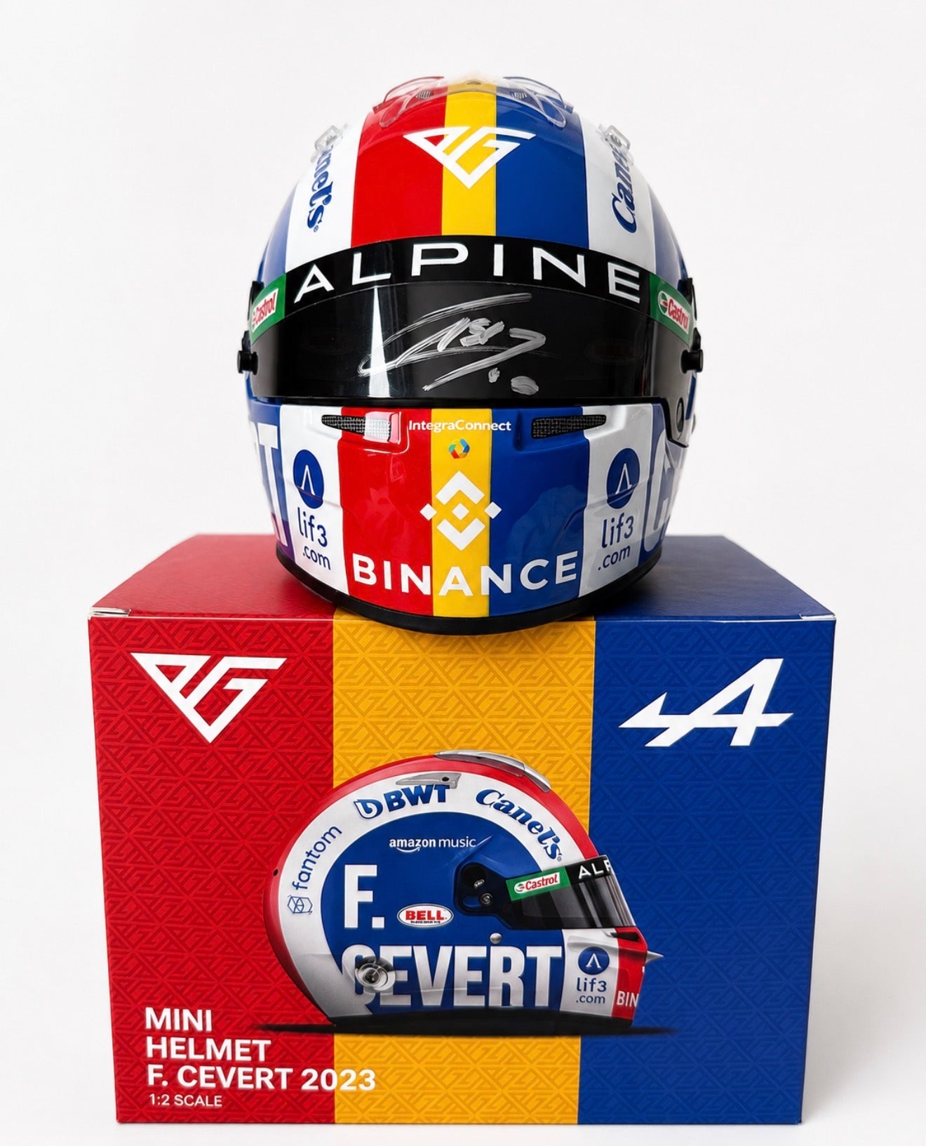 Pierre Gasly 2023 1:2 Scale Bell Austin Limited Edition Signed Tribute helmet to Francois Cevert.