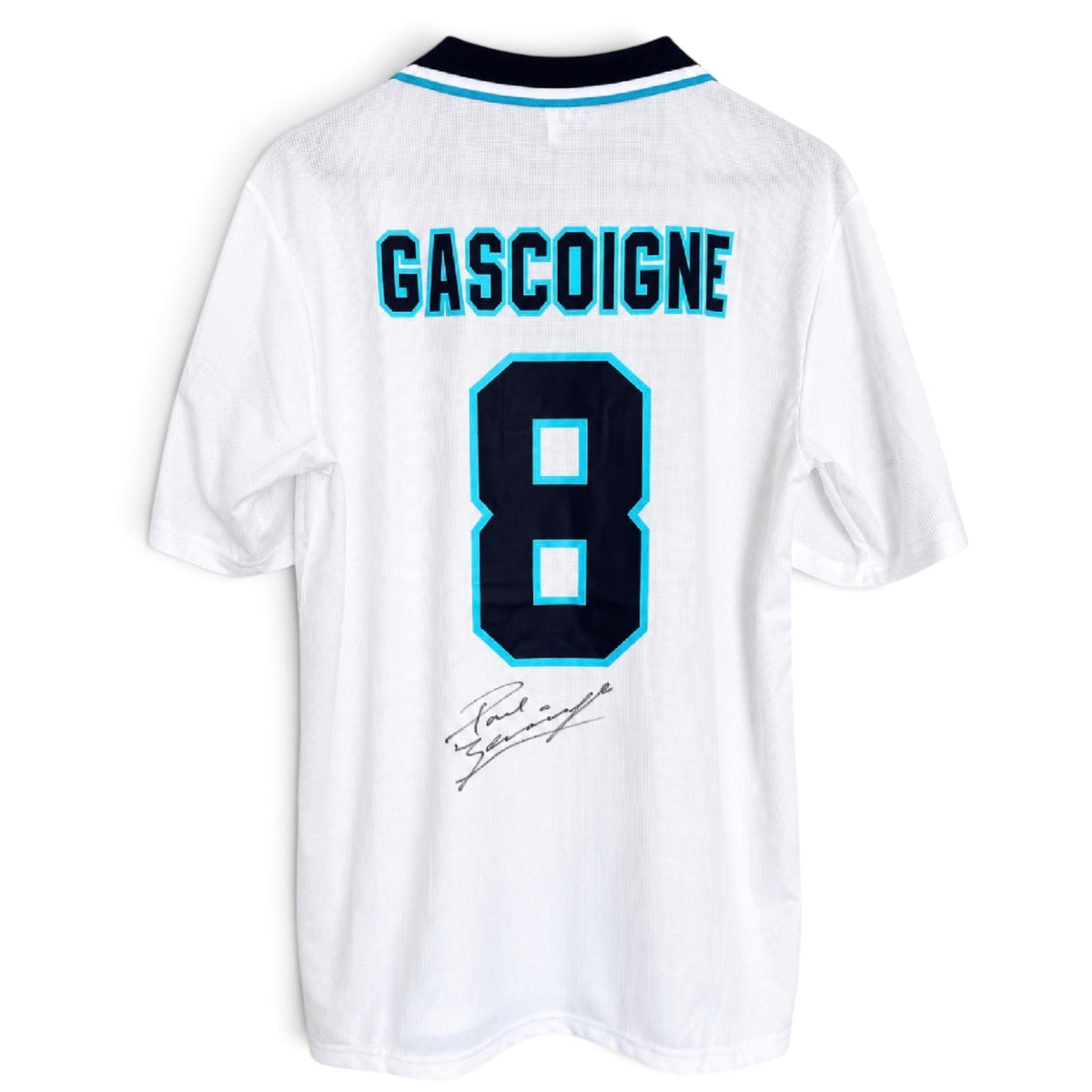 Paul Gascoigne Hand Signed England Euro 1996 Reproduction Replica Shirt