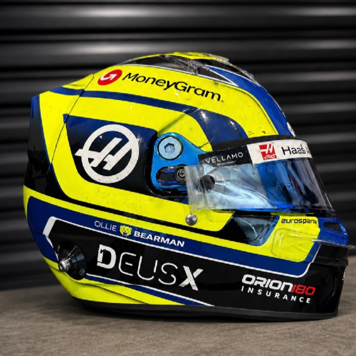 Ollie Bearman 2025 ‘Rookie F1 Season’ Mexico and Brazil Race Worn Helmet.