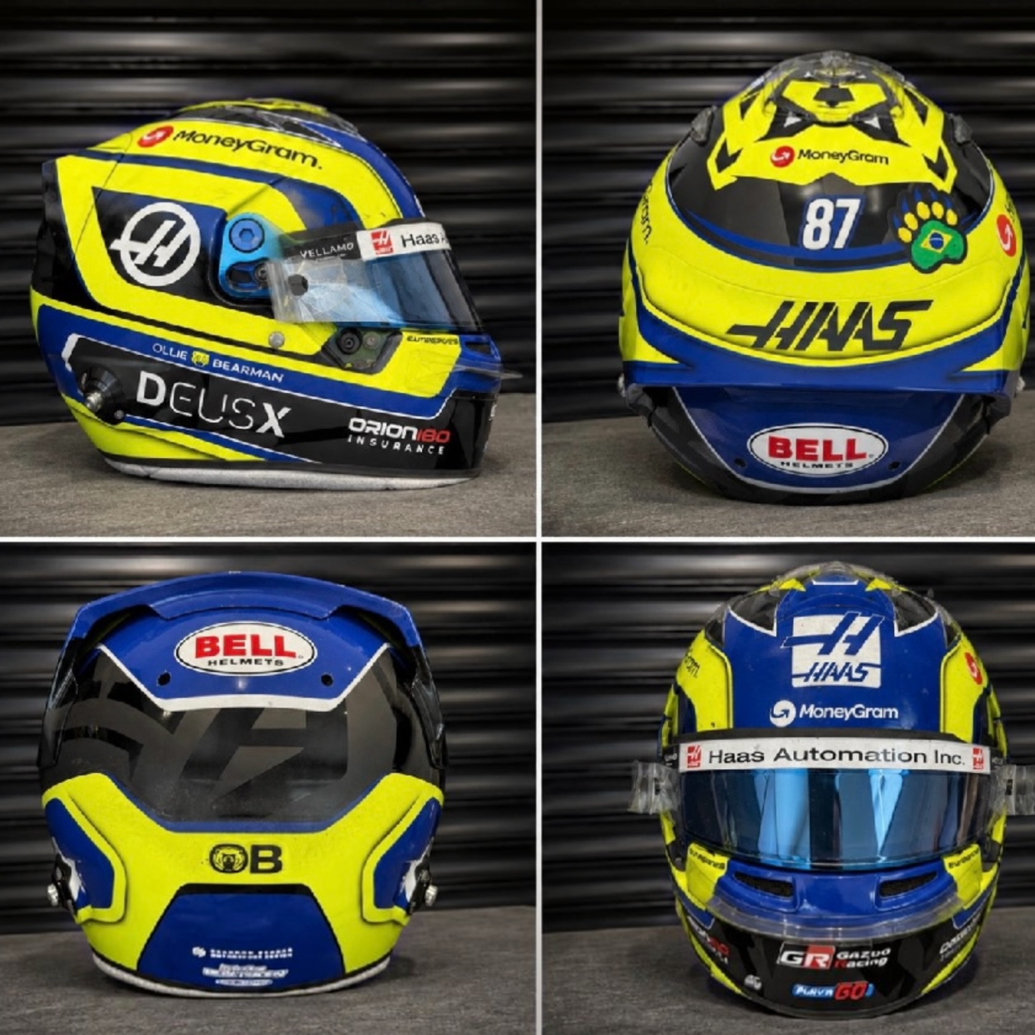 Ollie Bearman 2025 ‘Rookie F1 Season’ Mexico and Brazil Race Worn Helmet.