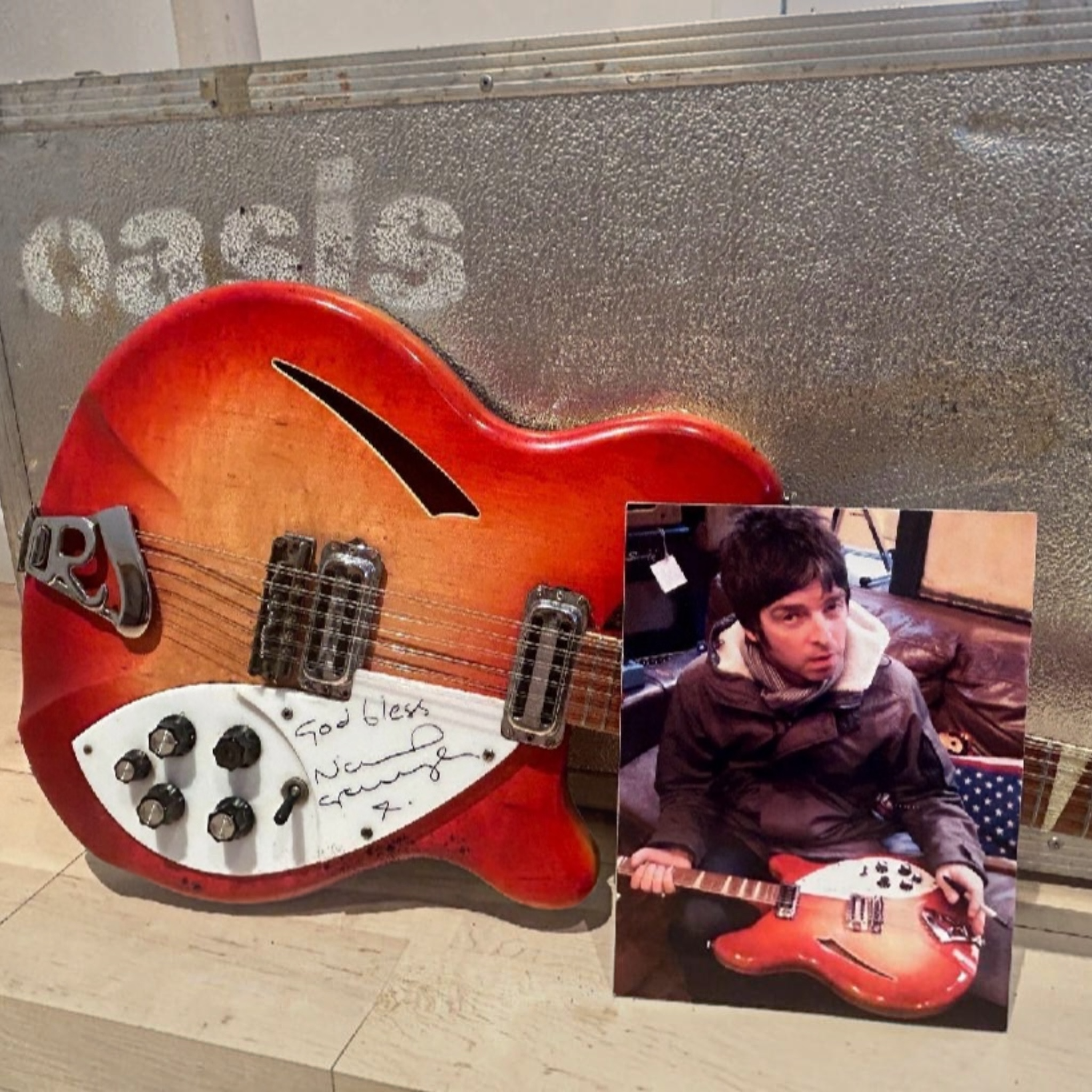 Oasis Noel Gallagher 1966 Rickenbacker Guitar, Studio Used and Hand Signed - Sold!