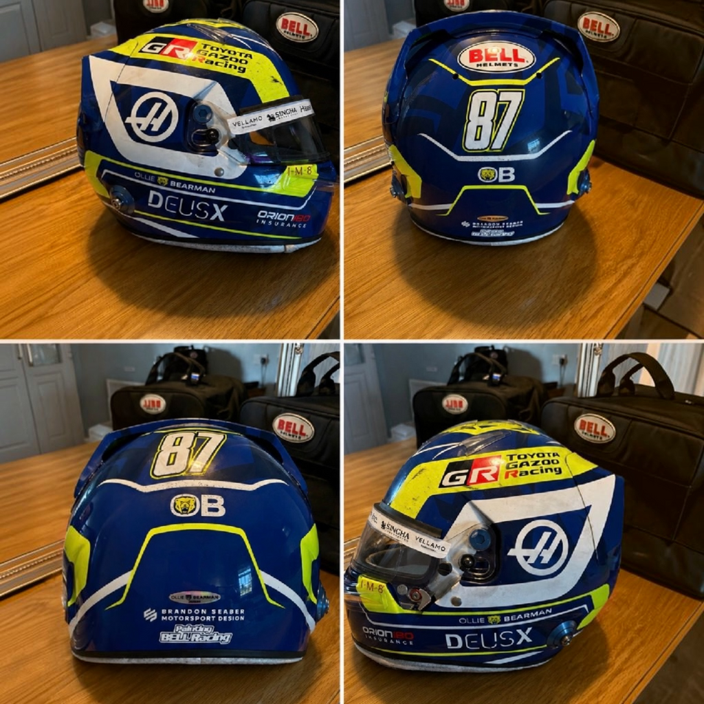 Ollie Bearman 2026 Race Day, Race Worn Miami Bell HP77 Helmet