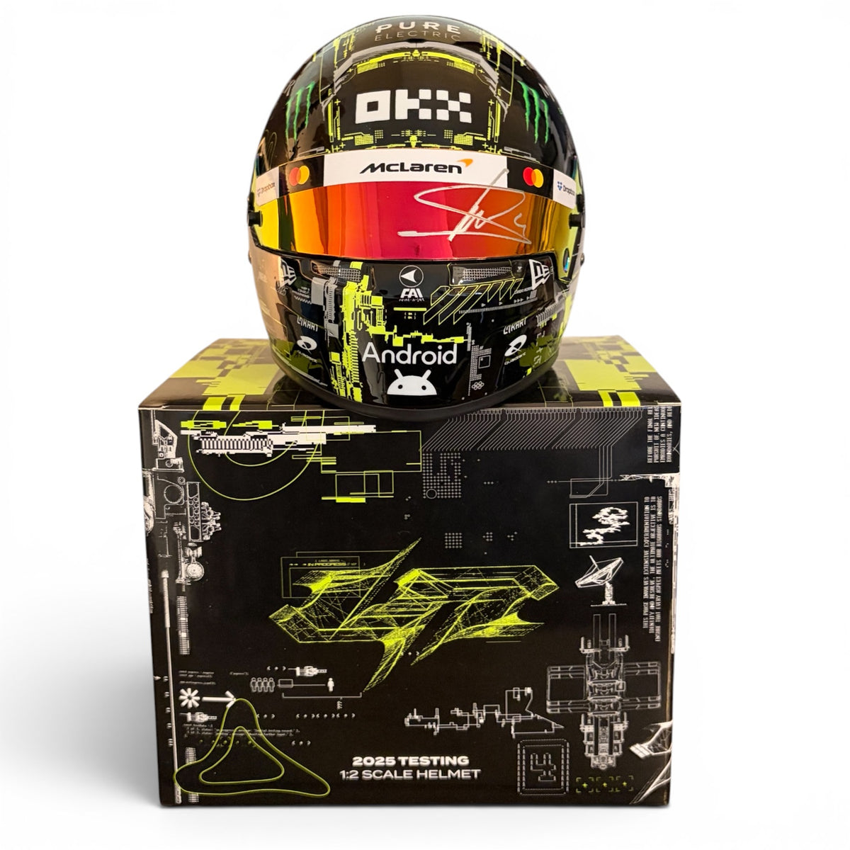 Lando Norris 2025 Test Livery 1:2 Scale Bell Mini Hand Signed Helmet