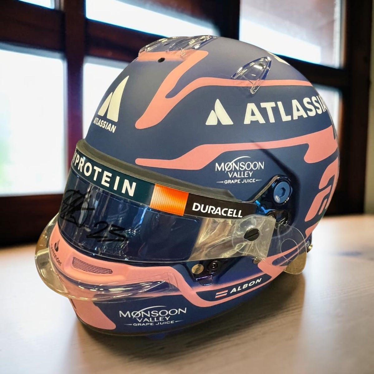 Alex Albon 2025 Race Issue Unworn 1:1 Bell HP77 Signed F1 Helmet