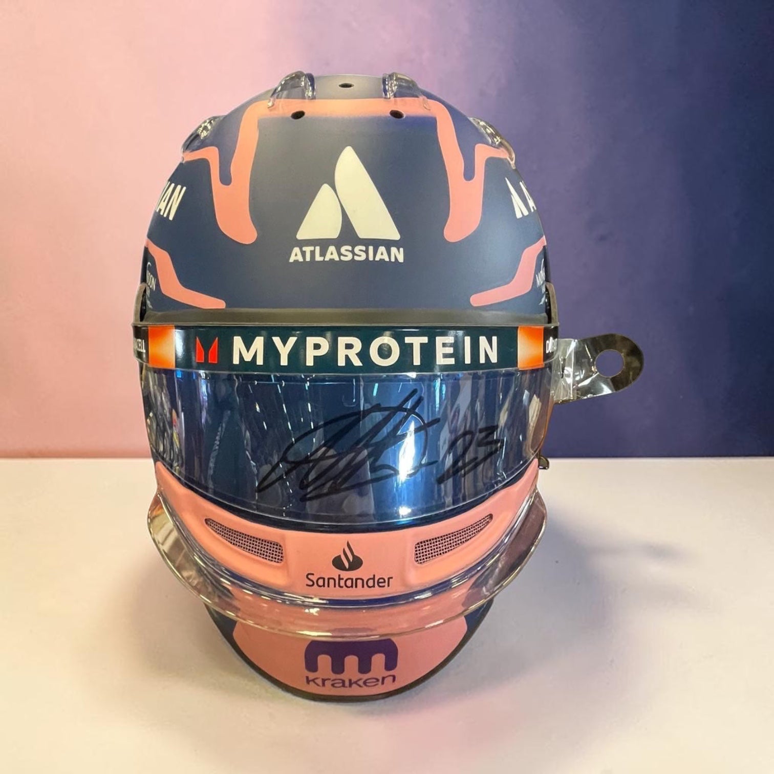 Alex Albon 2025 Race Issue Unworn 1:1 Bell HP77 Signed F1 Helmet