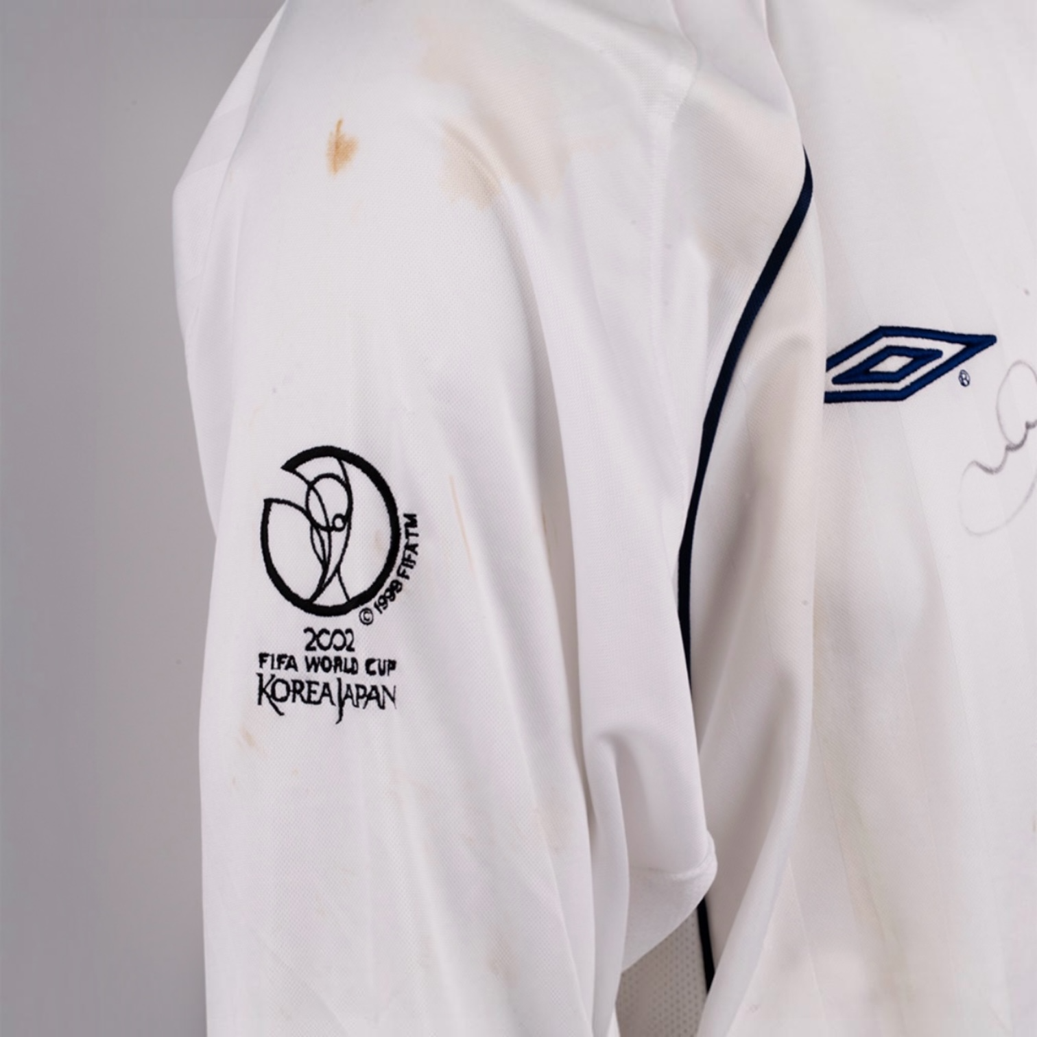 David Beckham Match Issue, Signed England 2002 Shirt with 2010 Season Match Worn Boots