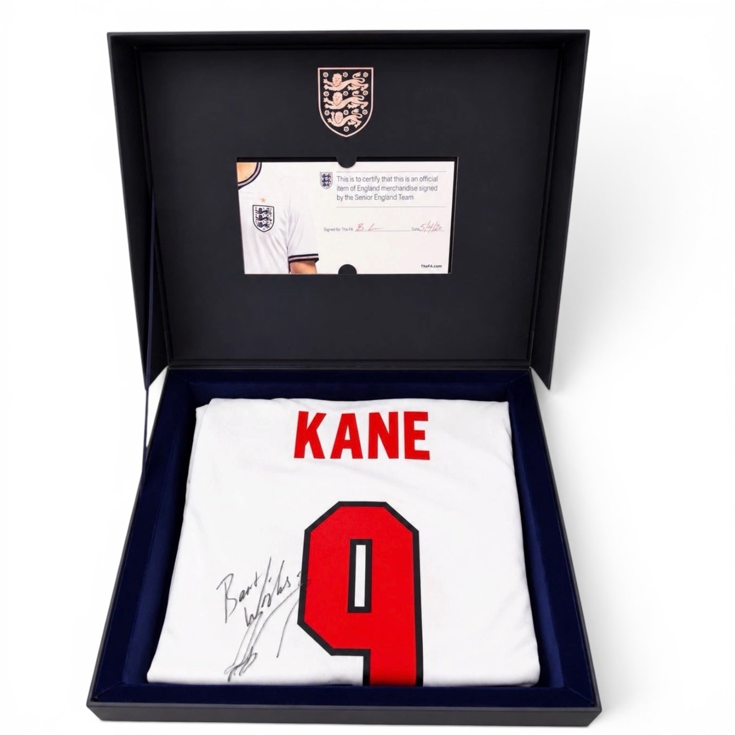 Harry Kane Official Back Signed England 2026 Home Shirt in Official England FA Packaging